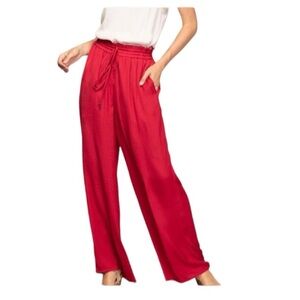 Ophelia Roe Coral Paperbag Lightweight Beach Pant Medium